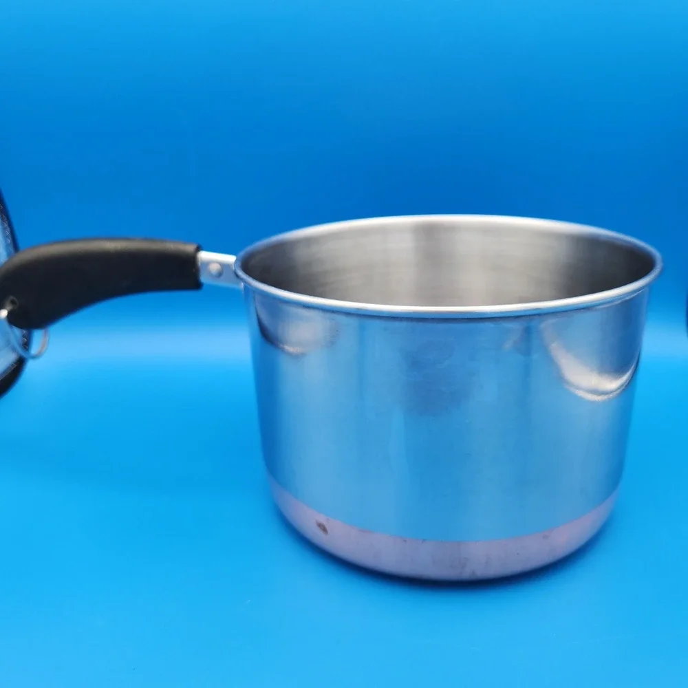 Vintage Revere Ware (?) Copper Bottom 1‎ Quart Stainless Saucepan